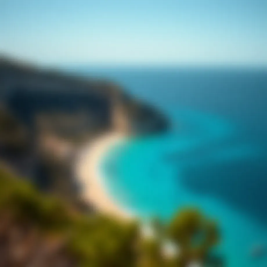 Aerial view of Mallorca's coastline showcasing its turquoise waters and sandy beaches