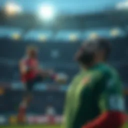 Exciting moments of a soccer match